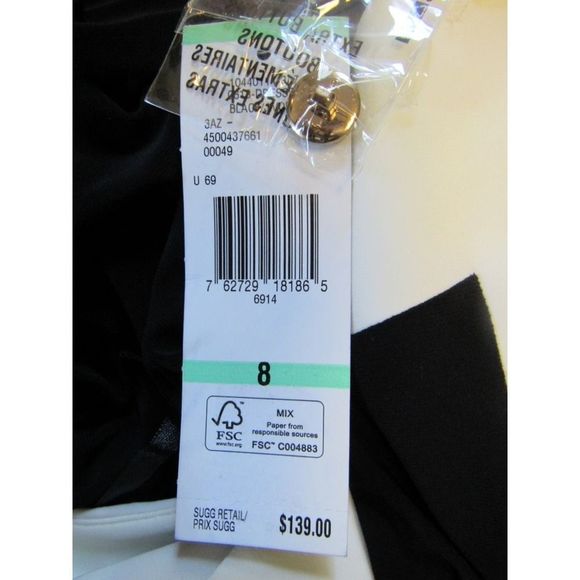 Jones New York Button Shoulder Shirred Sheath Dress 8 - Picture 4 of 7